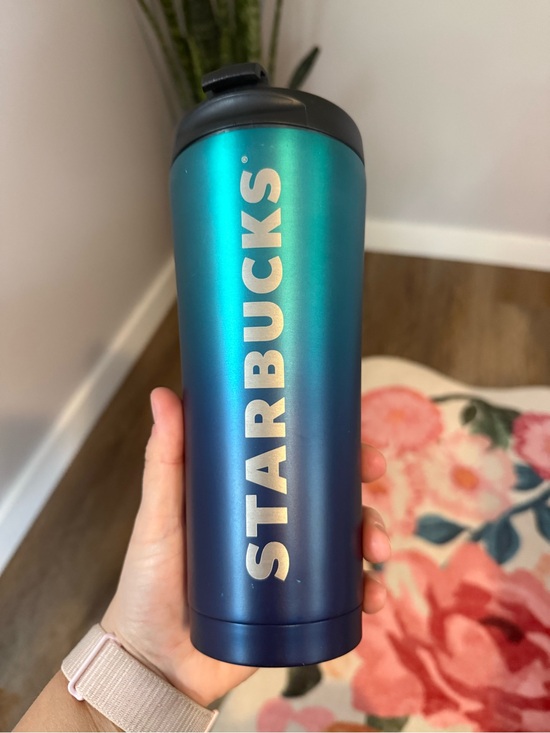 Starbucks Other - Starbucks Teal-to-Navy Ombre Travel Tumbler with Black Lid- 16 oz